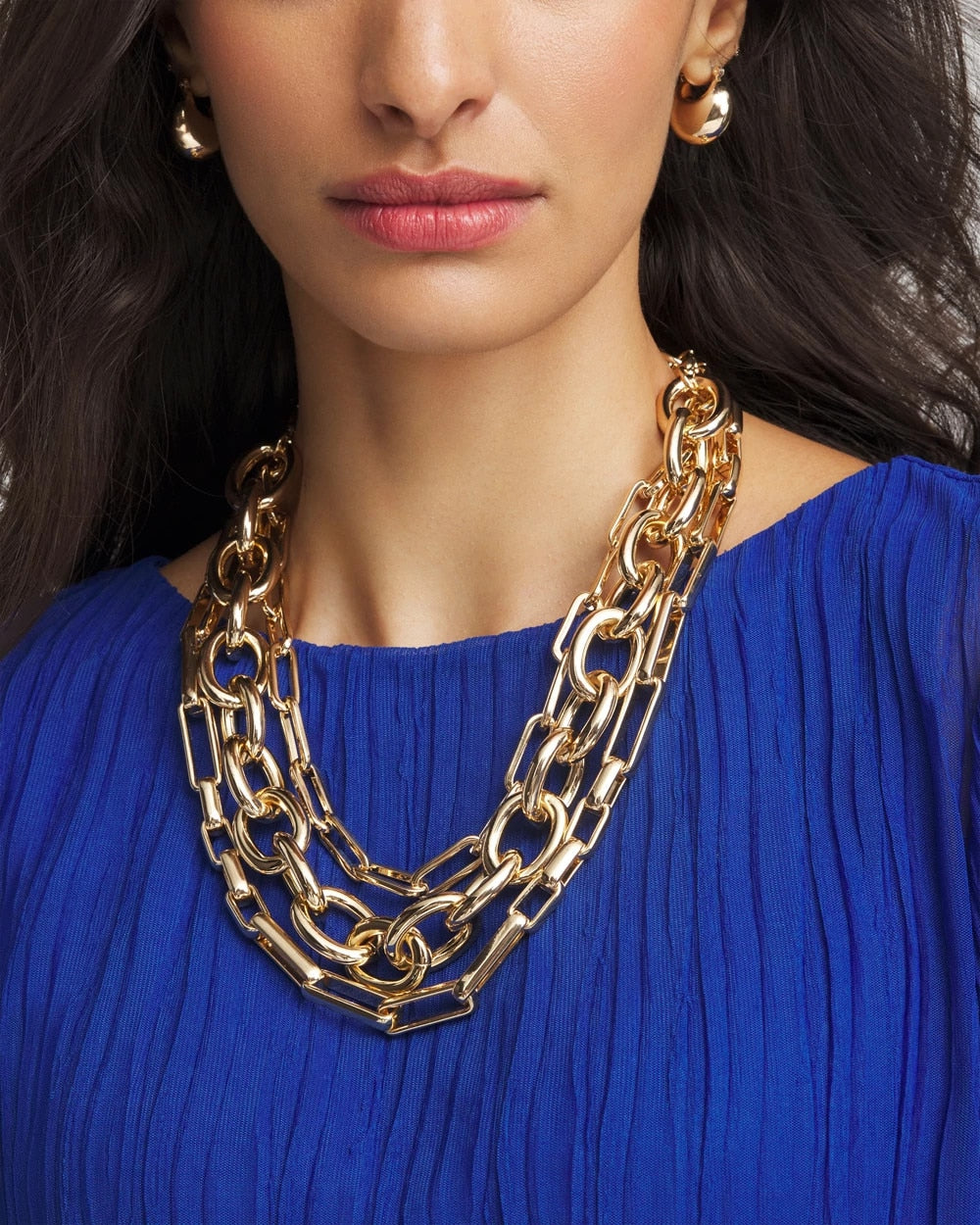 Convertible Three-Strand Chain Necklace - Chico's