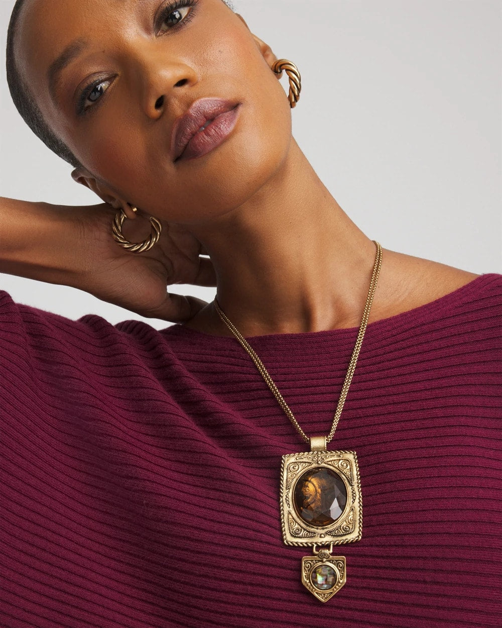 Adjustable Medallion Gem Pendant - Chico's