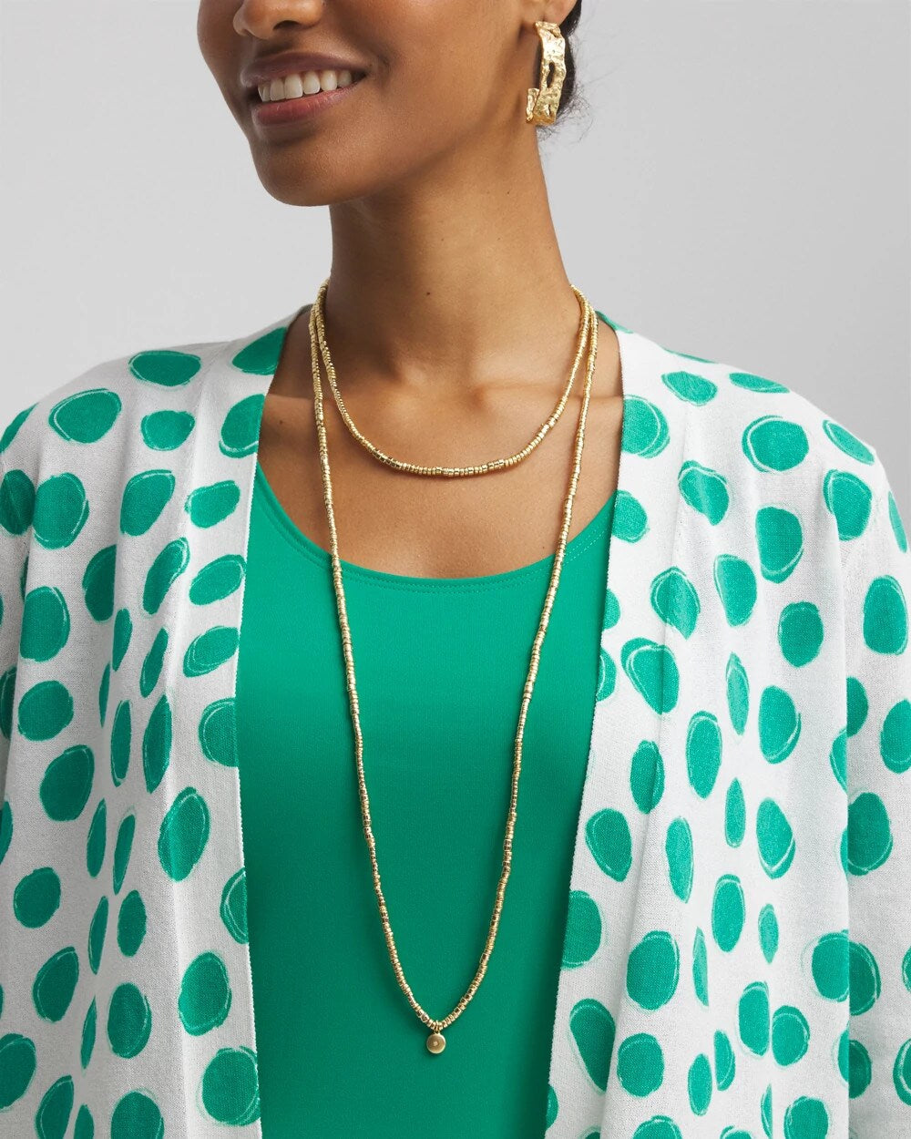 Long Goldtone Seed Bead Necklace - Chico's
