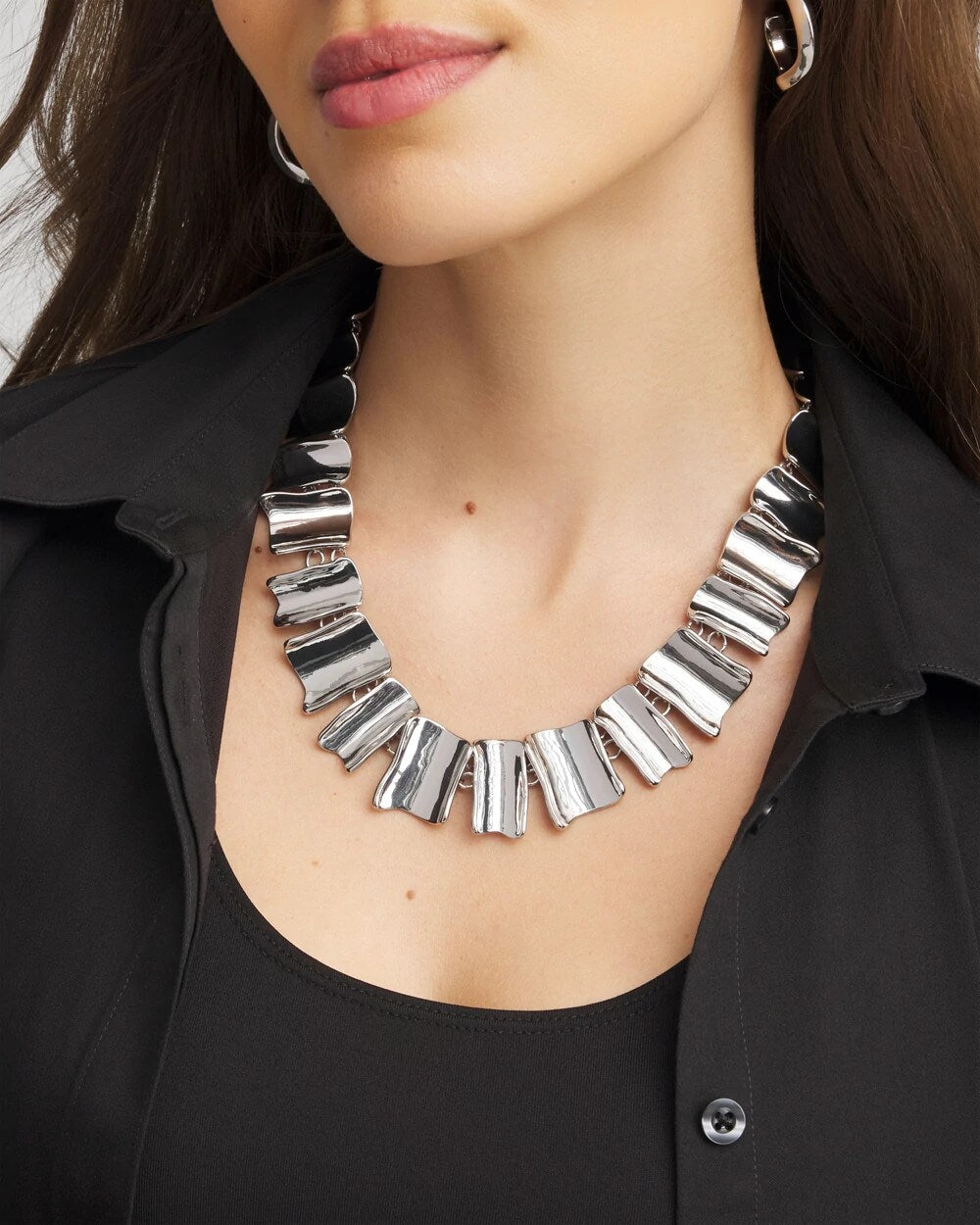 Silver Wave Collar Necklace - Chico's