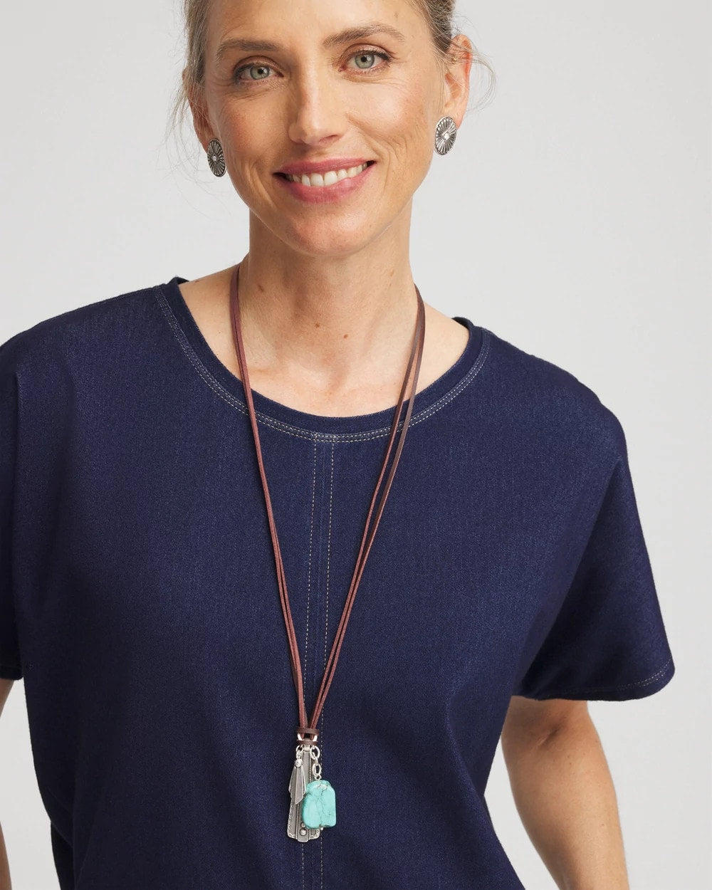 Convertible Turquoise & Charms Motif Necklace - Chico's