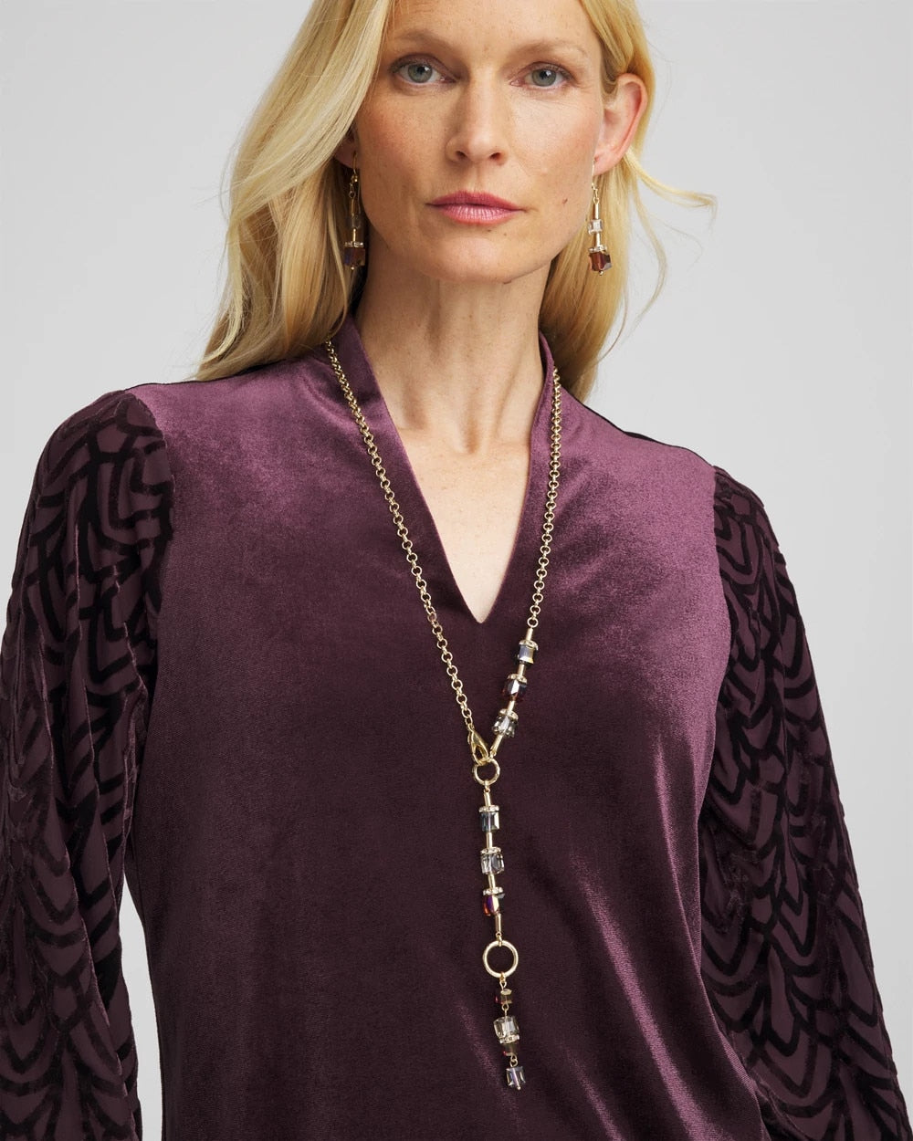 Art Deco Geo Glass Bead Y-Necklace - Chico's