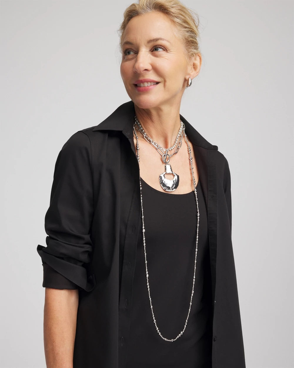 Silvertone Toggle Pendant Necklace - Chico's