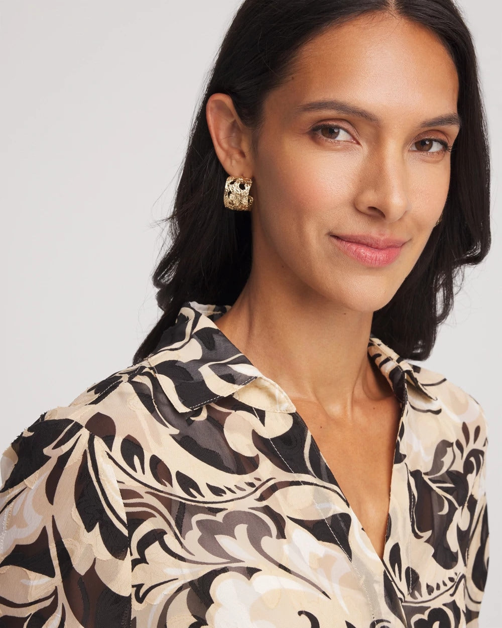 No Droop® Cutout Goldtone Hoop Earrings - Chico's