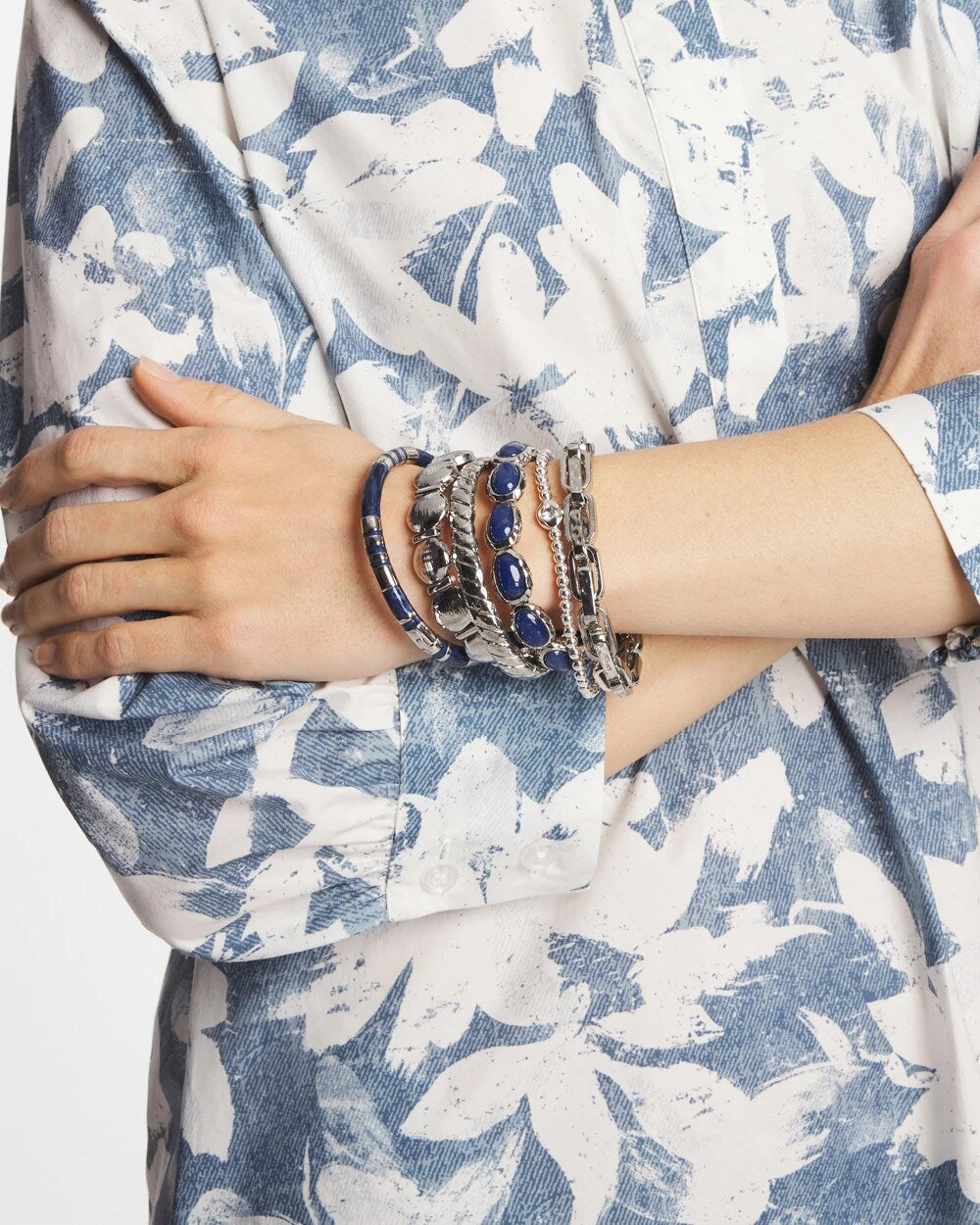 Silver Link Stretch Bracelet - Chico's