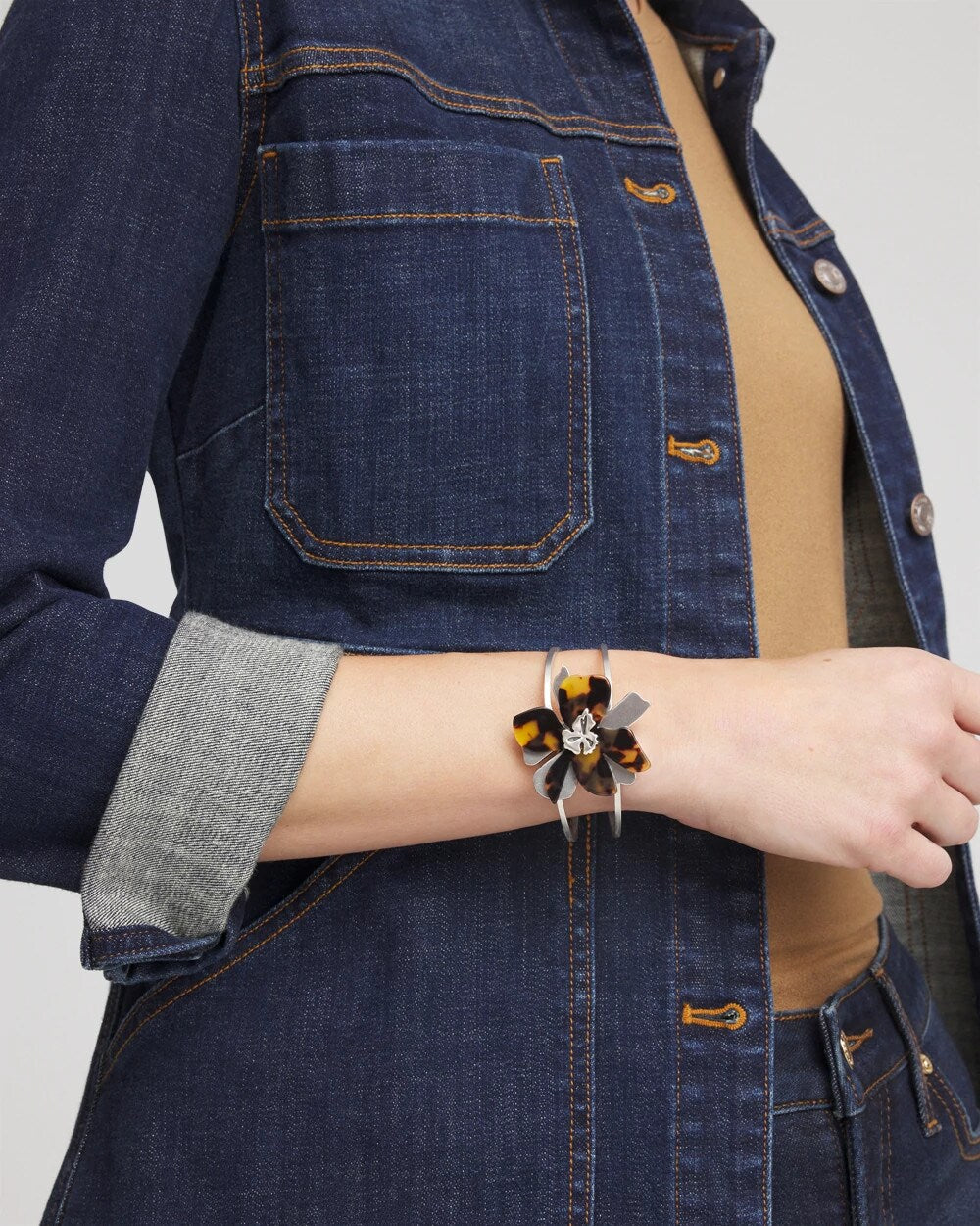 Tortoise Floral Hinge Bracelet - Chico's