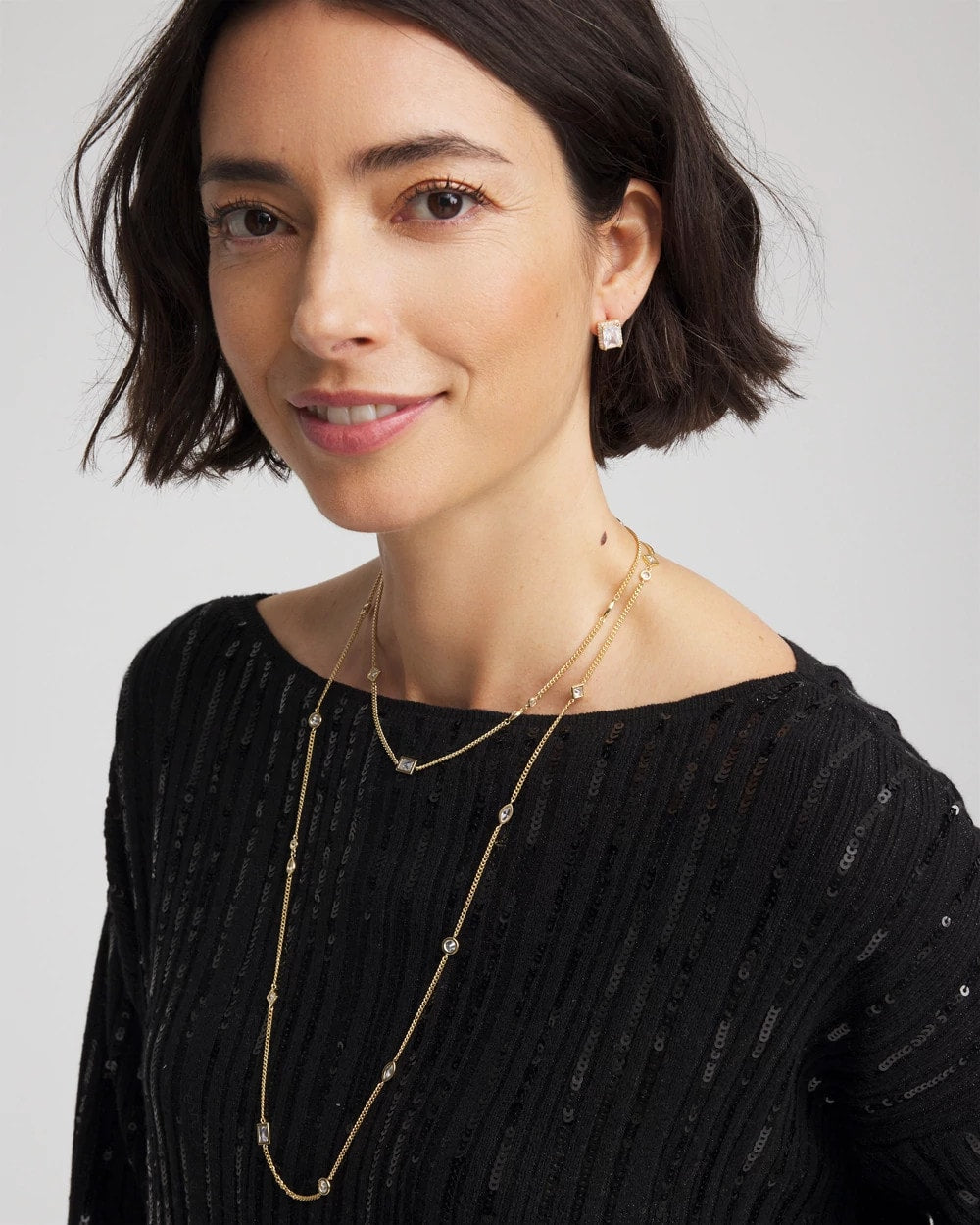 Fine Crystal Long Chain Necklace - Chico's