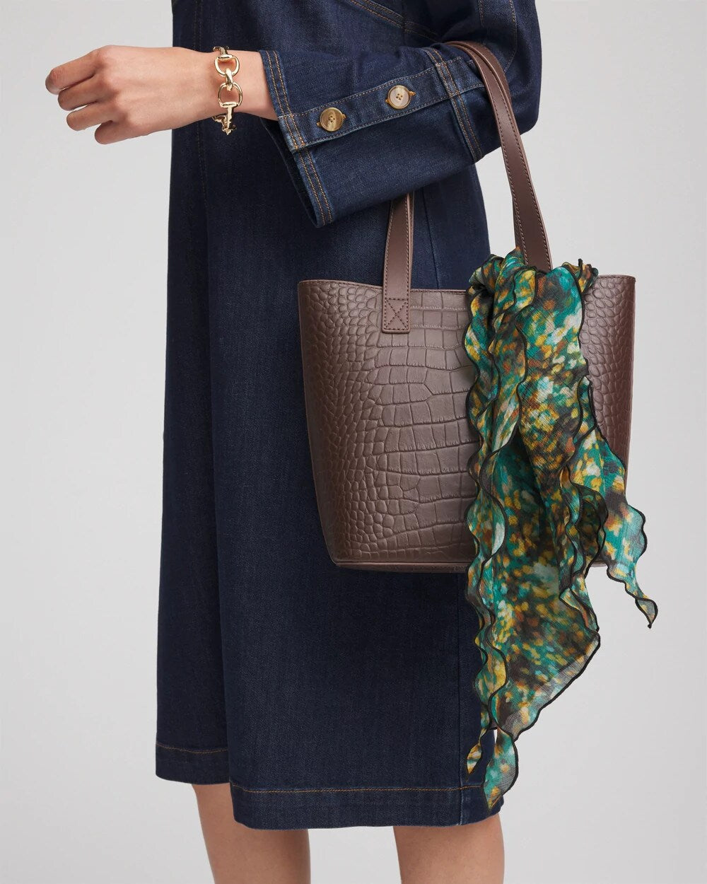 Printed Woven Ruffled Neck Scarf - Chico's
