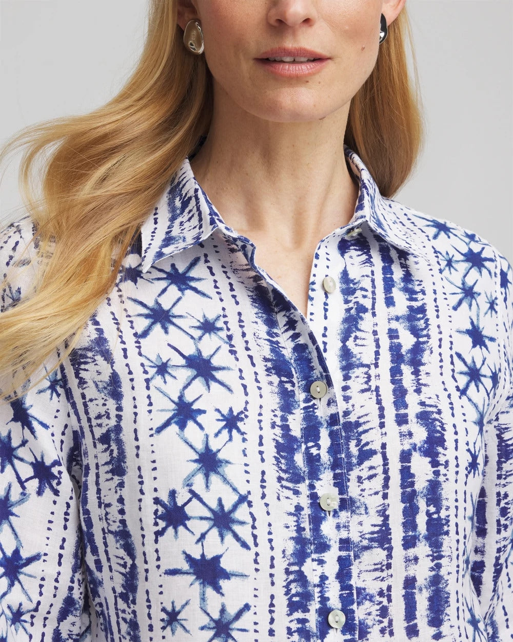 No Iron™ Star Print Linen Shirt - Chico's