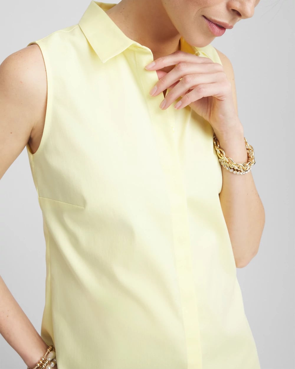 No Iron™ Sleeveless Sateen Shirt - Chico's