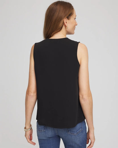 Satin Ruffle Tank - Chico's