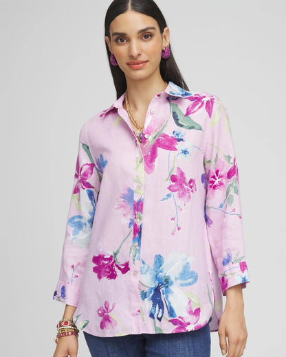 No Iron™ Floral Linen Shirt - Chico's