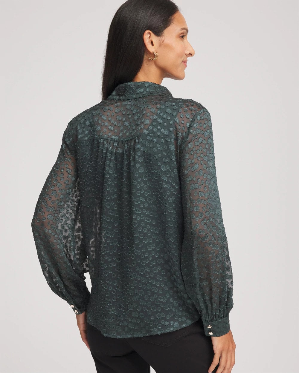 Clip-Dot Billow-Sleeve Blouse - Chico's