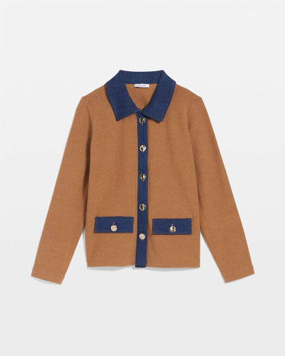 Collared Denim Trim Cardigan - Chico's