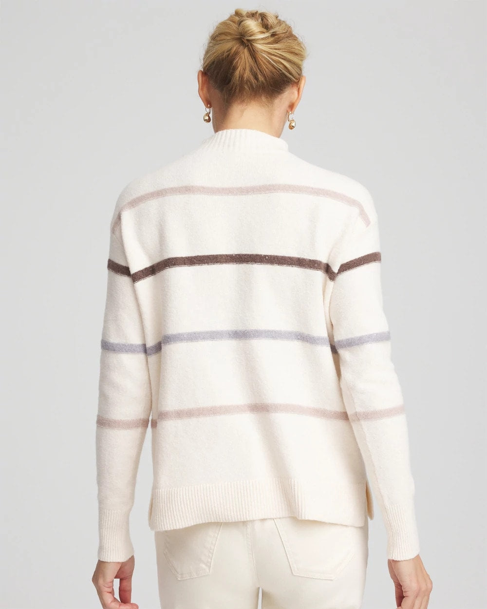 Sequined Stripe Pullover Sweater - Chico's