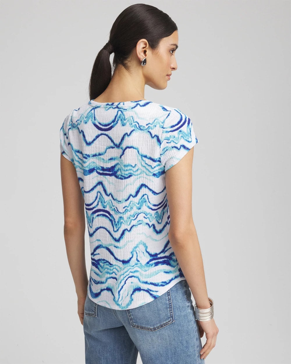Ocean Waves Cap Sleeve Dolman Tee - Chico's