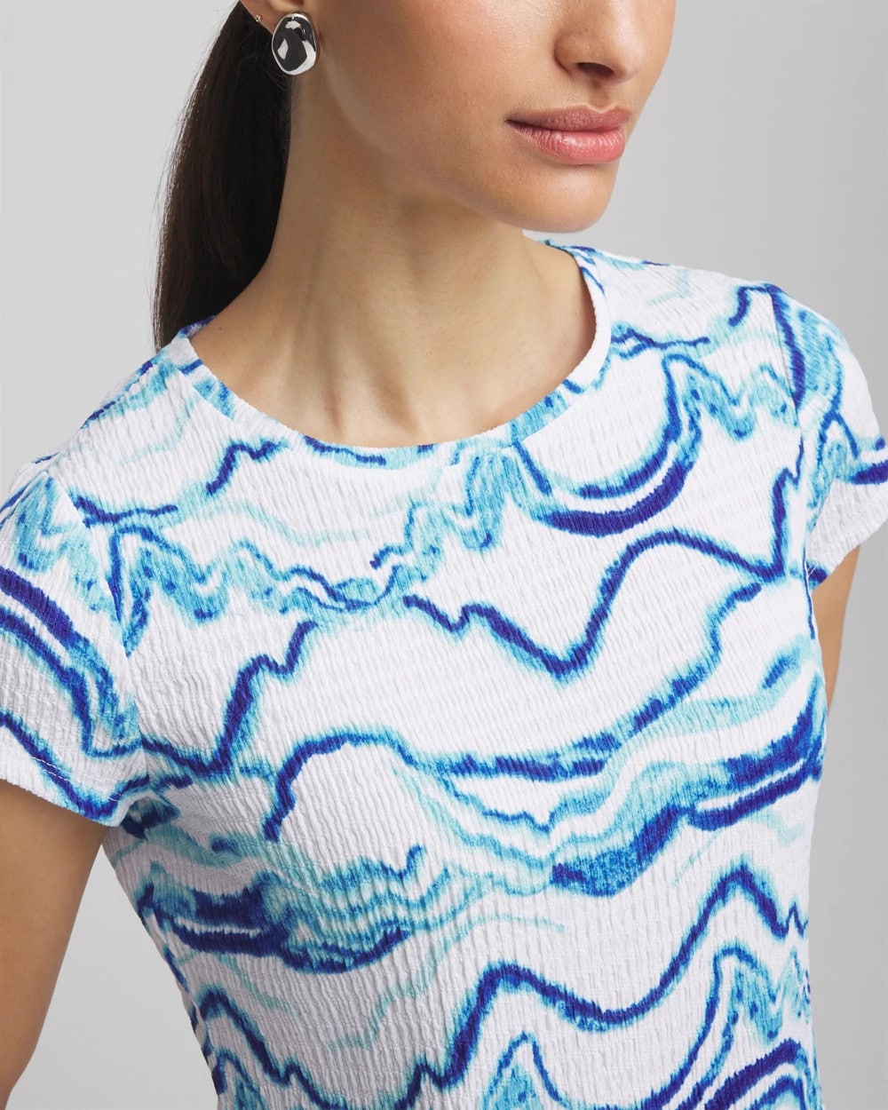Ocean Waves Cap Sleeve Dolman Tee - Chico's