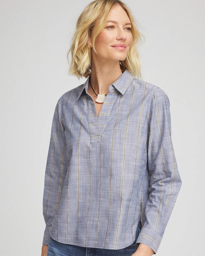 Striped Soft Denim Popover - Chico's