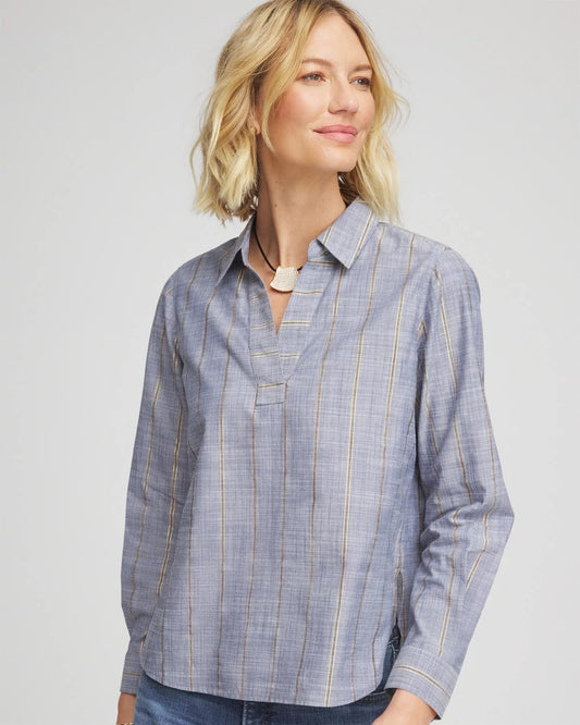 Striped Soft Denim Popover - Chico's