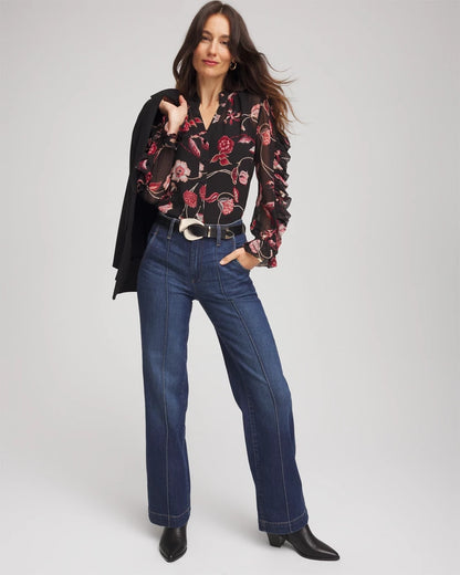 Georgette Celtic Blooms Blouse - Chico's