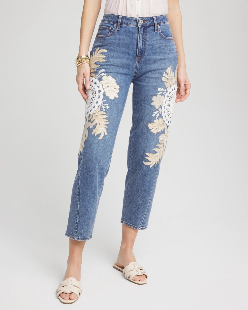 Embellished Tapered Cropped Jean - Chico's