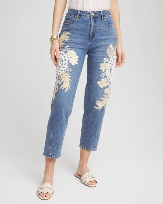Embellished Tapered Cropped Jean - Chico's
