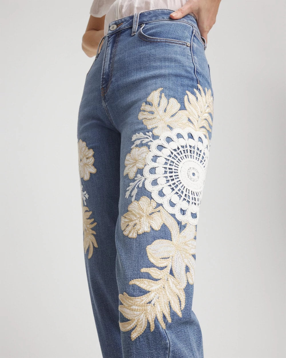 Embellished Tapered Cropped Jean - Chico's