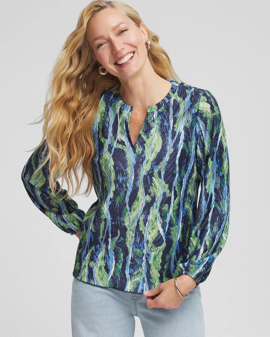 Ocean Plume Crinkle Top - Chico's