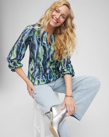 Ocean Plume Crinkle Top - Chico's