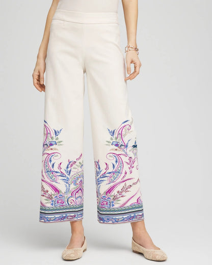 Brigitte™ Paisley Wide-Leg Cropped Pants - Chico's
