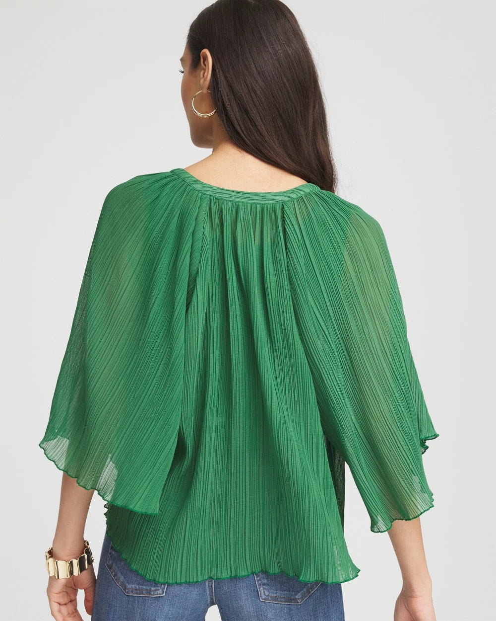 Textured Pleated Chiffon Blouse - Chico's