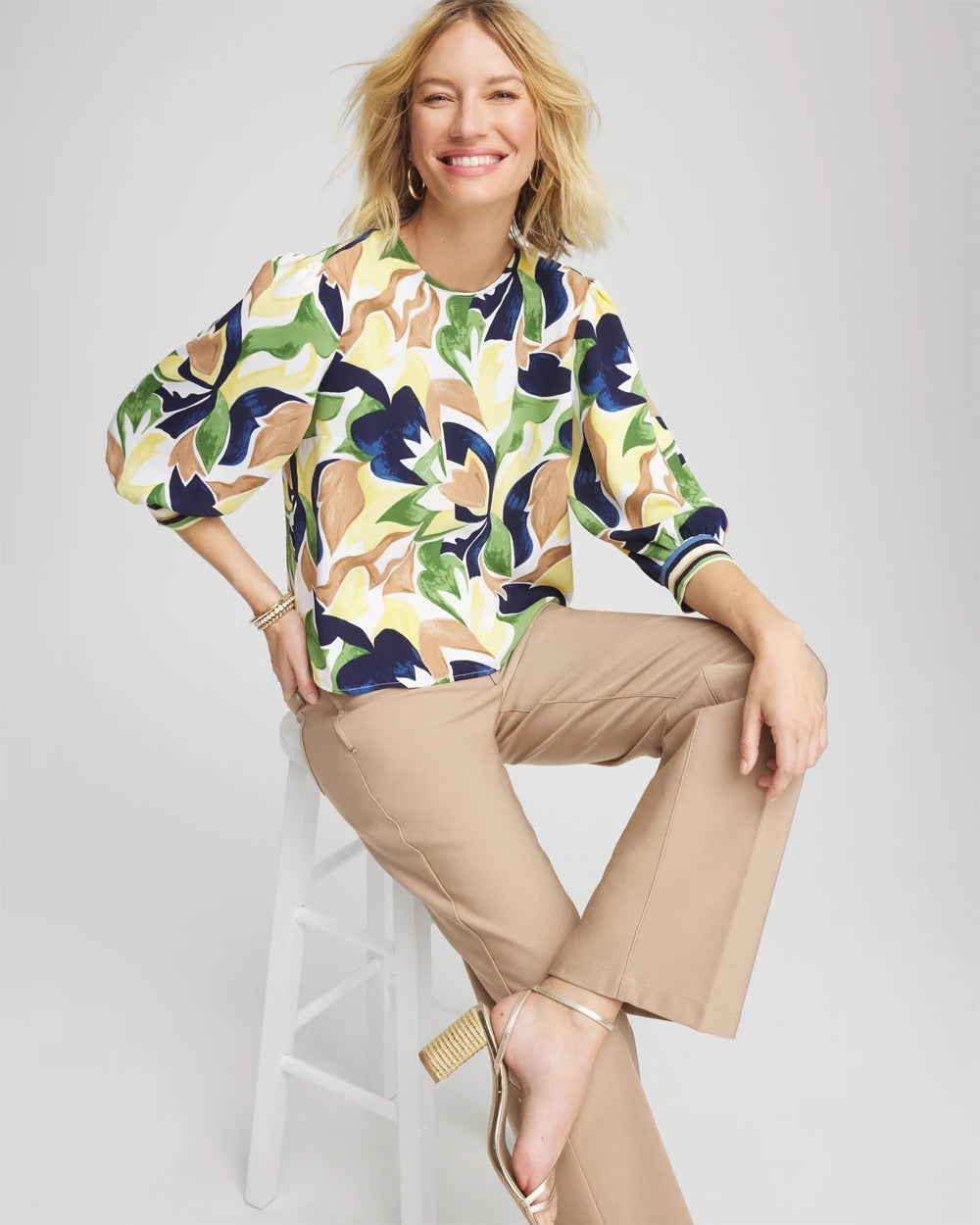 Mod Blooms Matte Satin Pullover - Chico's
