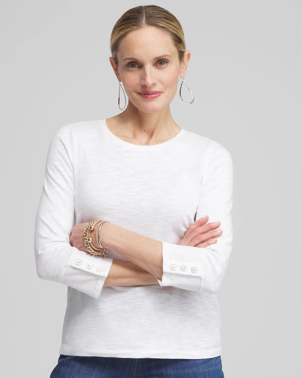 3/4 Sleeve Button Tee - Chico's