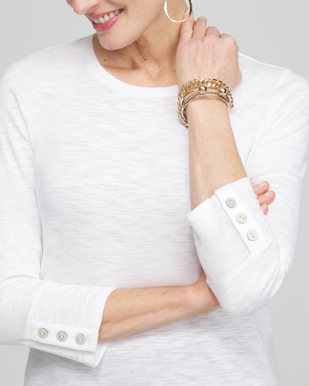 3/4 Sleeve Button Tee - Chico's