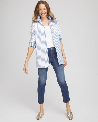No Iron™ Stripe Mix Tunic - Chico's
