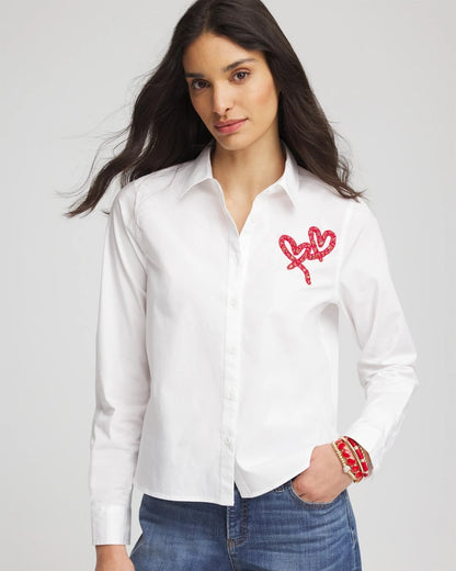 Crystal Heart Poplin Shirt - Chico's