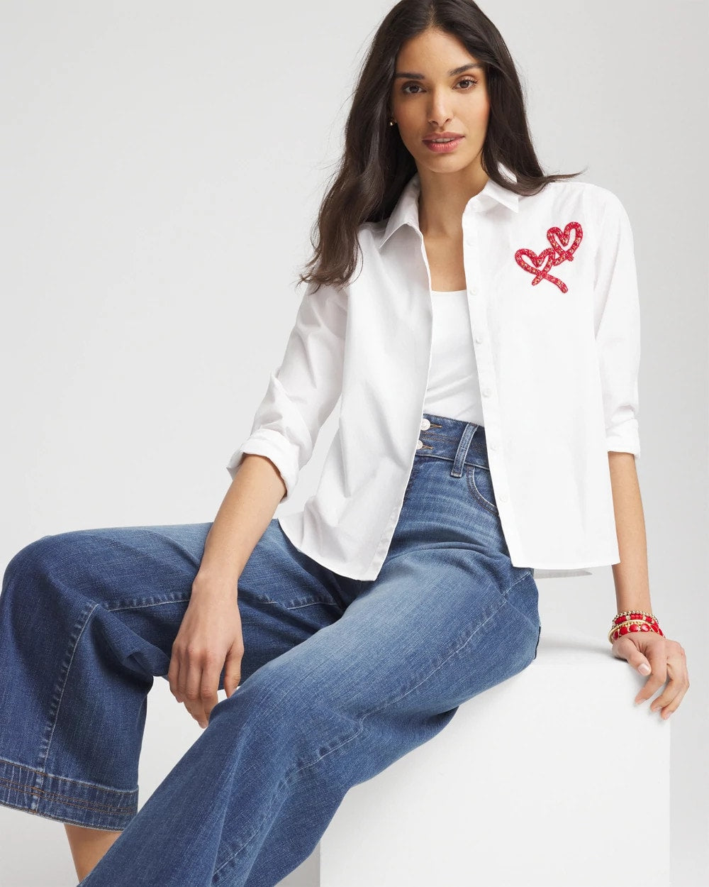 Crystal Heart Poplin Shirt - Chico's