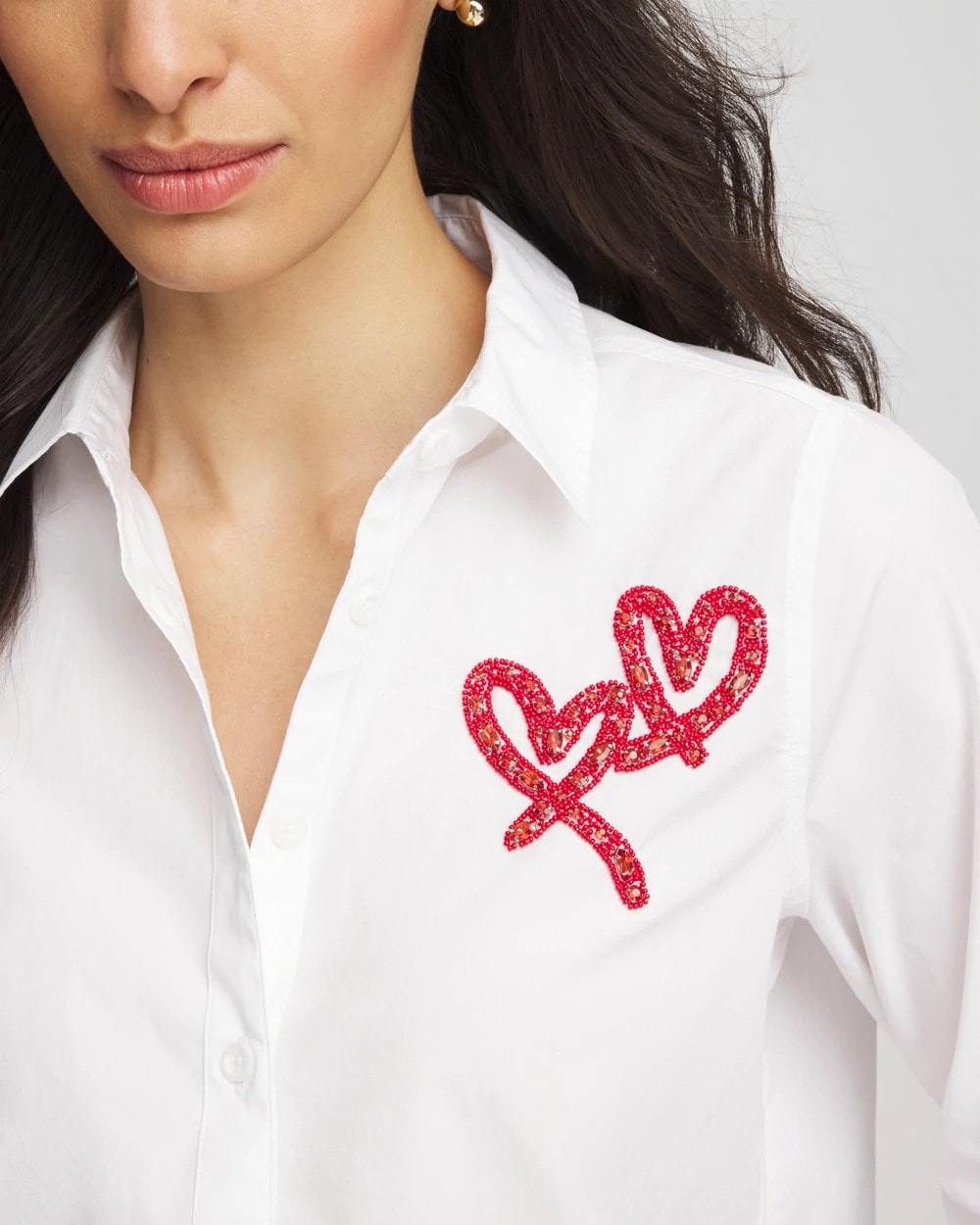 Crystal Heart Poplin Shirt - Chico's