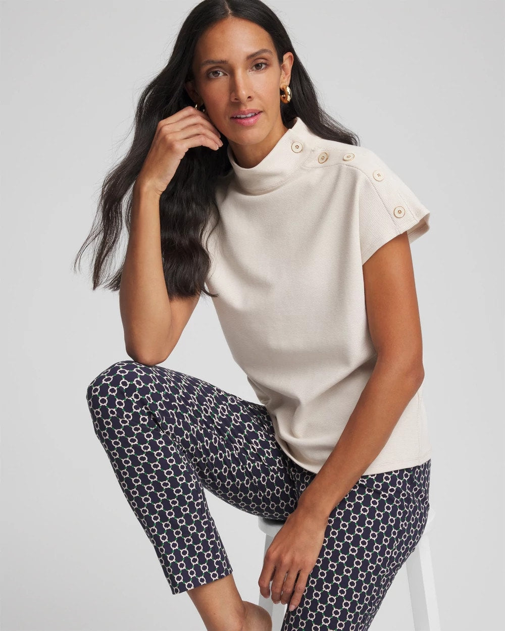 Ottoman Cap Sleeve Tee - Chico's
