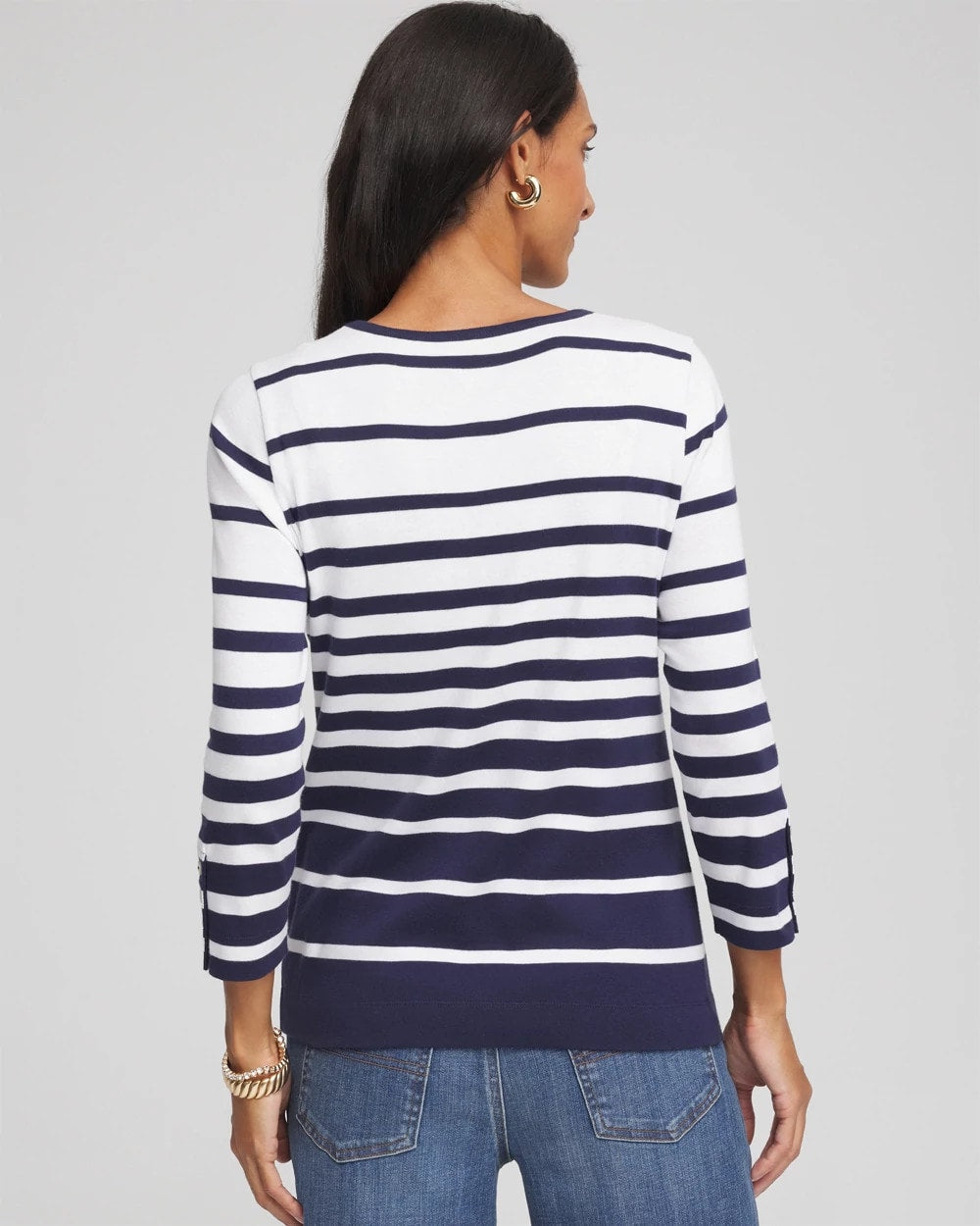 Striped 3/4 Sleeve Perfect Tee - Chico's
