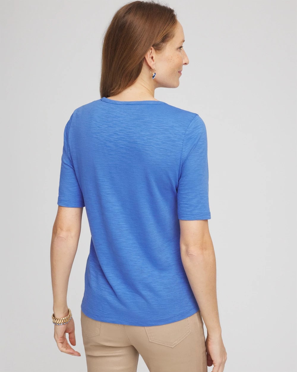 Slub Crewneck Button Tee - Chico's