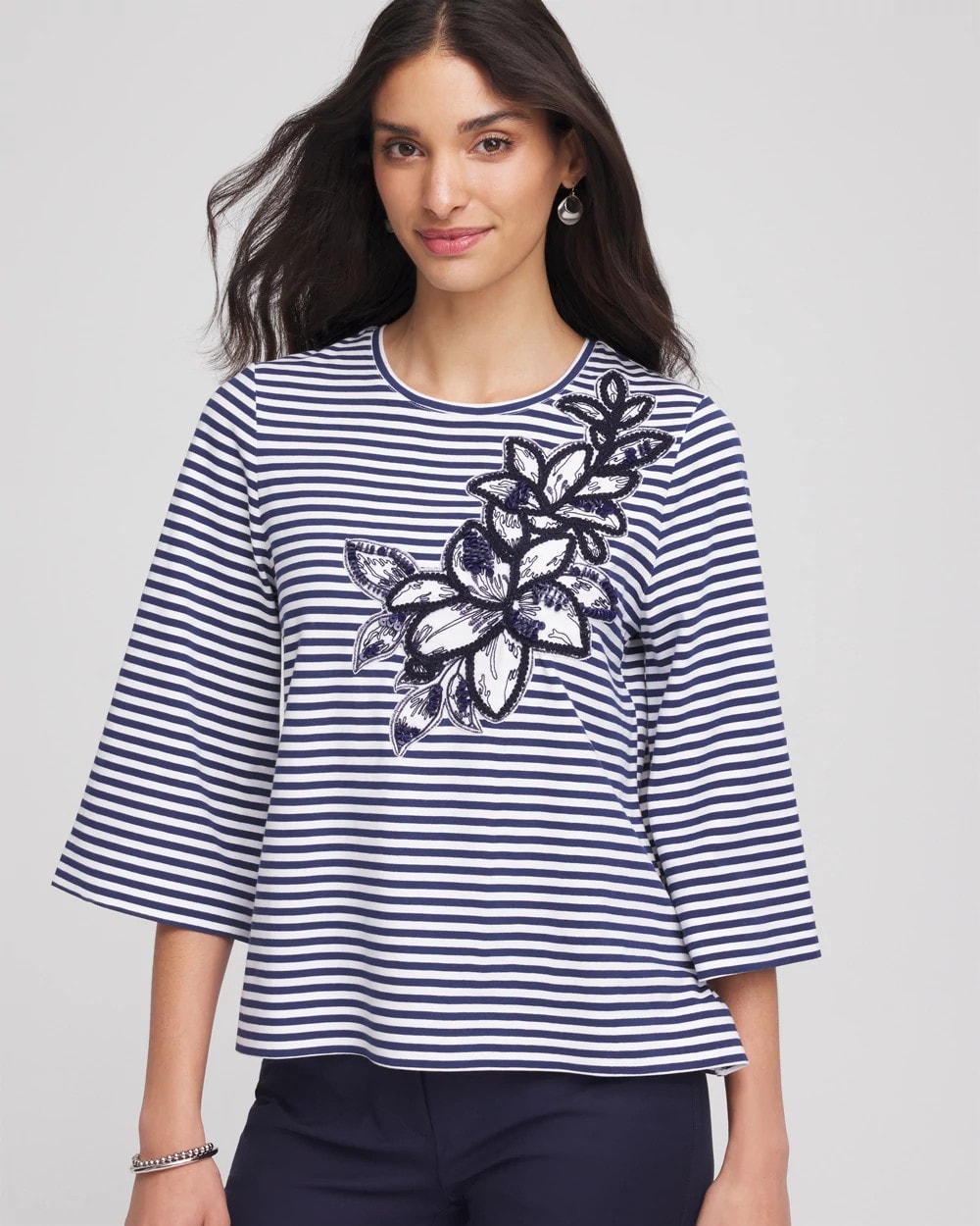 Floral Embroidered Tee - Chico's