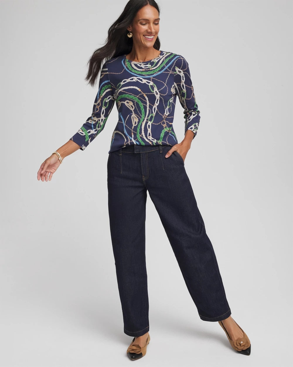 Status Pima Button Sleeve Tee - Chico's