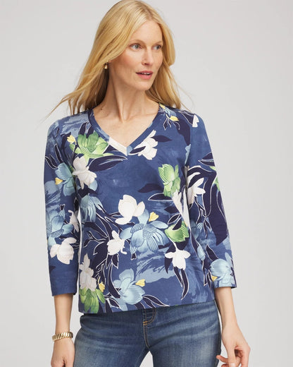 Printed 3/4 Sleeve Perfect Tee - Chico's