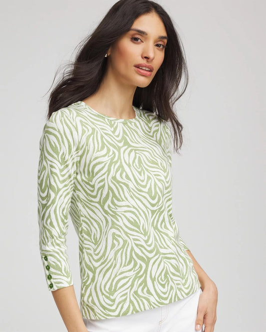 Pima Button Sleeve Tee - Chico's
