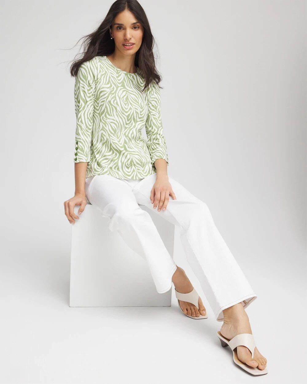 Pima Button Sleeve Tee - Chico's