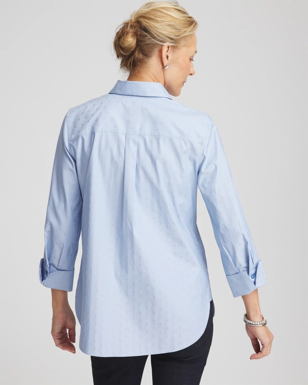 No Iron™ Striped Jacquard Sateen Shirt - Chico's