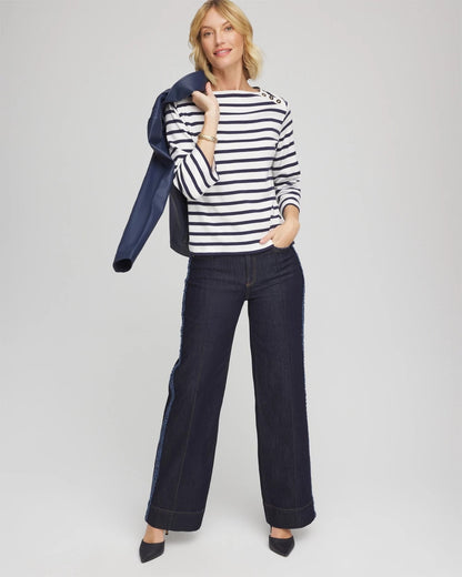Bateau Neck Stripe Top - Chico's