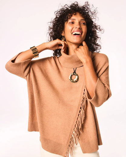 Cowlneck Knit Fringe Poncho - Chico's