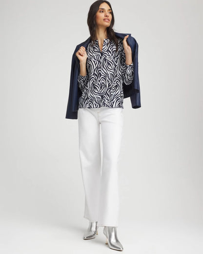 Zebra Waves Crinkle Top - Chico's